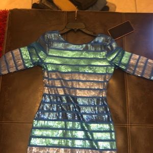 Women sequence blue dress